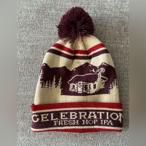 Sierra Nevada Celebration Fresh Hop IPA Knit Pom Pom Stocking Hat Unisex - Picture 1 of 6